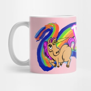 Death metal unicorn pooping a rainbow Mug